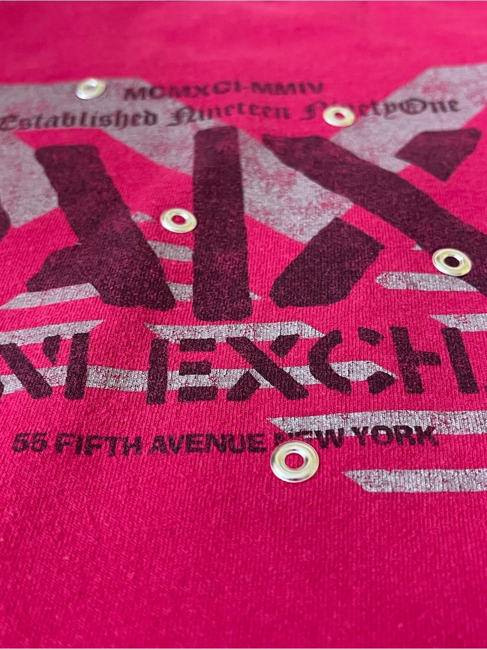 Armani Exchange AX Pink Logo Graphic Tee Rhinestone Accent Women’s Medium - Picture 9 of 9